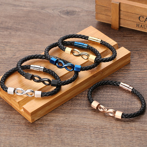 Pulsera de Cuero Trenzado para Hombre, Estilo Coreano, Accesorio de Moda, Venta al Por Mayor del Fabricante, Disponible en Stock - Product Image 5