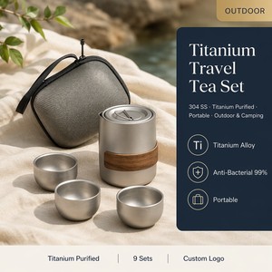 Juego <span class=keywords><strong>de</strong></span> Té <span class=keywords><strong>de</strong></span> Aleación <span class=keywords><strong>de</strong></span> Titanio al por Mayor, Tetera <span class=keywords><strong>de</strong></span> Metal Saludable <span class=keywords><strong>de</strong></span> Doble Pared con Recubrimiento <span class=keywords><strong>de</strong></span> Titanio Antibacteriano <span class=keywords><strong>de</strong></span> 1.2L para Senderismo al Aire Libre - Product Image 1