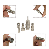 Raccord rapide standard européen BSP 1/4'' en fer nickelé, embout pour tuyau de 8 mm, raccord pour compresseur d'air