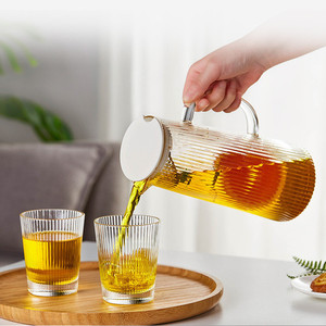 Jarra de vidrio con cinta de borosilicato alto, tetera resistente al calor, jarra de vidrio Vertical - Product Image 3