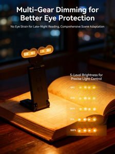 Lampe de lecture pliable à clip USB C rechargeable pour enfants, 200 mAh, protection des yeux, 3 CCT, LED portable, lecture de livres, lumière à perles - Product Image 4