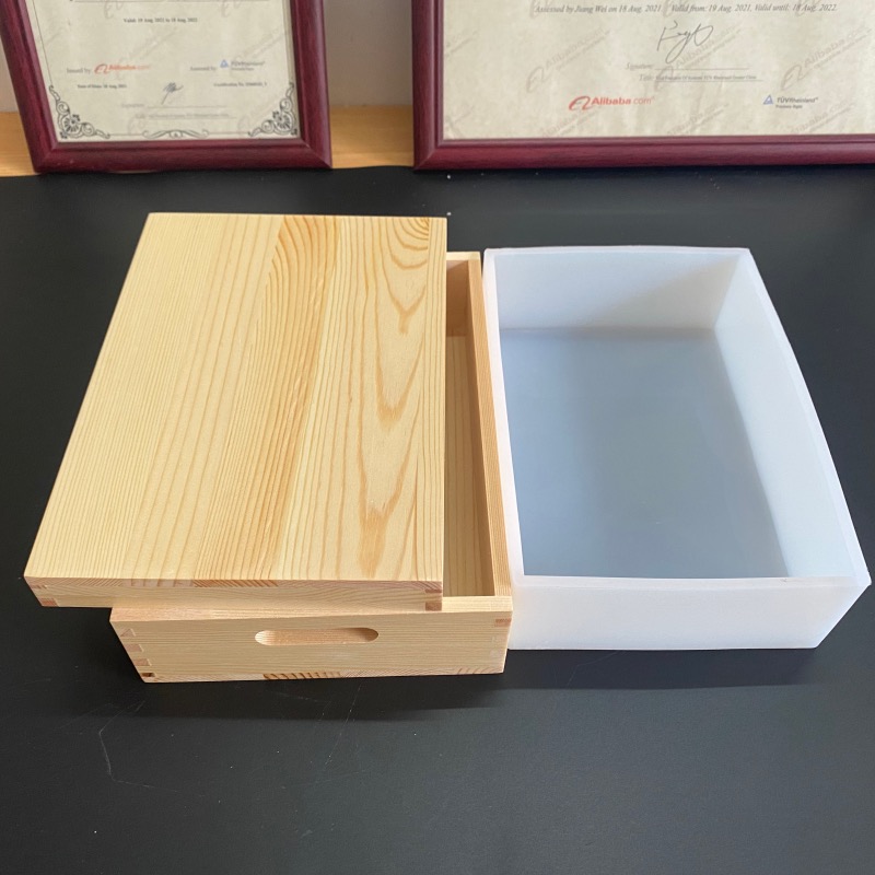 Scatola di legno rettangolare da 2300ml + stampo in silicone