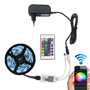 도매 Smd 5050 Rgb Wifi 스마트 Led Tbg 5050 Ip65 새로운 전체 5m 5050 RGB Led 스트립 빛 24 키 IR 원격