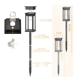 Lampe solaire de jardin Xinhuiyuan, lampe LED imperméable pour extérieur, lumière décorative pour allée, jardin, patio, paysage - Product Image 5