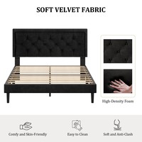 Premium Luxus Blaues Samt-Bett mit Goldakzenten, Verstellbares Konvertierbares Bett mit Flügelkopfteil, Gepolstertes Design, Stabile Metallbasis, Modernes Master-Zimmer-Design