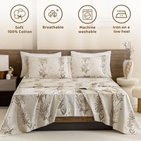 Parure de draps imprimés 100 % coton respirants de haute qualité pour chambre à coucher, taille personnalisée pour toutes les saisons, vente en gros