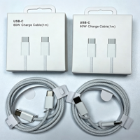 Cable de carga rápida trenzado universal de 1m y 60W, USB-C a USB-C, para iPhone 15/16/17