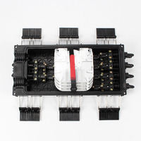 Aoptke Dome Type Optical Cable Splicing Closure 2-in-4-Out Port 12/24/48 Core Fiber Fusion Splice Box FTTH IP68 Waterproof ABS