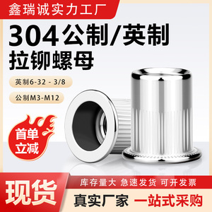 Xinruicheng Kit d'inserts à rivets moletés en acier inoxydable 304 M3 M4 M5 M6 M8 M10 M12 à tête plate pour équipement de communication - Product Image 5