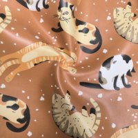 Tissu en similicuir PU imperméable imprimé chat pour femmes, fabriqué sur mesure, doux, athlétique, confortable et résistant à la pluie