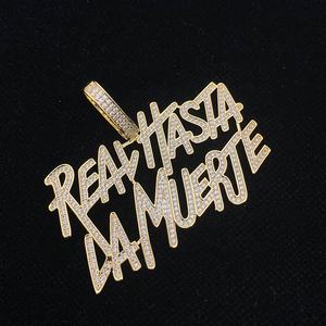 Collier en or hip hop glacé, avec lettre initiale cz, mm - Product Image 4