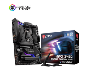MPG <span class=keywords><strong>Z490</strong></span> GAMING CARBON WIFI Computadora de Escritorio ATX Nuevo Reacondicionado Intel Chipset DDR4 RAM 128GB Capacidad Máxima 32GB SATA - Product Image 1