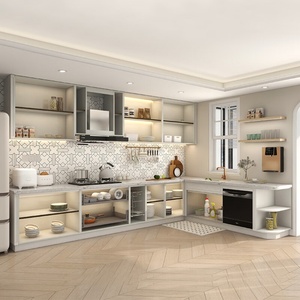 Ensembles de cuisines modulaires minimalistes de luxe sur mesure avec comptoirs en quartz pour appartements, fabriqués à Chongqing - Product Image 3