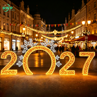 Grandes décorations lumineuses de Noël pour l'extérieur, lumières LED 3D, motif lumineux, arche à traverser 2027