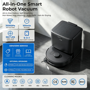 Robot Aspiradora y Fregadora Automático para el Hogar con Navegación Lidar, Control Remoto, Aspiradora Robot Húmeda y Seca para el Cuidado de Pisos - Product Image 1