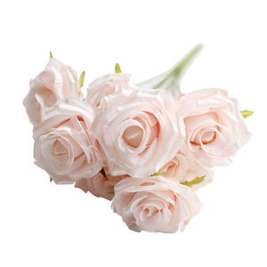 Fiore roseo 9 testa di <span class=keywords><strong>seta</strong></span> <span class=keywords><strong>artificiale</strong></span> rosa Bouquet stile moderno di lunga durata matrimonio decorazione floreale <span class=keywords><strong>artificiale</strong></span> 9 testa rosa mazzetto - Product Image 5
