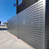 Panneaux de clôture à lames horizontales en aluminium, modernes, écologiques, imperméables, pour jardin, 6 pieds, design nature pour maisons