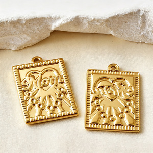 Juego de Dijes de Corazón de Acero Inoxidable Chapado en Oro, Colgante de Mariposa para Mamá, Accesorios de Joyería DIY para el Día de la Madre - Product Image 4
