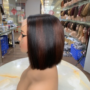 Super Double Drawn Bone Straight Lace Closure <b>Wigs</b> High Quality Bob Human Hair <b>Wigs</b> for Black Women - Product Image 1