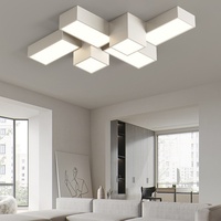 Plafonnier de chambre créatif géométrique, design cube moderne et élégant en fer et acrylique, éclairage LED personnalisé pour la maison