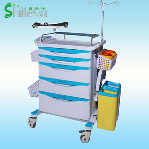 Shilleva Mobile Nursing Cart 780x475x1000mm <b>Plastic</b> Multi Functional Hospital <b>Trolley</b> - Product Image 1