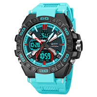 STRYVE 8026 hommes alarme lumière LED Date montre de sport numérique nouvelle mode coloré lumineux 5ATM étanche étudiant montres-bracelets