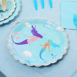 ชุดจานกระดาษลายเงือกน้อย DAMAI สำหรับงานเลี้ยงวันเกิด พร้อมกระดาษเช็ดปาก แก้วน้ำ และชุดภาชนะกระดาษแบบใช้แล้วทิ้ง - Product Image 2