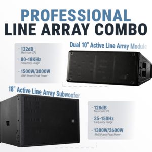 Système de sonorisation professionnel CLA210A-COMBO avec haut-parleurs actifs NEO à double 10 pouces, système de sonorisation Line Array avec caisson de basses de 18 pouces - Product Image 4