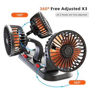 F4310 Portable Triple-<b>Head</b> Car <b>Fan</b> 12V/24V/5V USB Cooling System for Summer for Cars Trucks Vans - Product Image 5