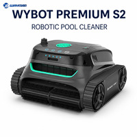 Robot Pembersih Kolam Renang Tanpa Kabel WYBOT S2 90W Motor Tanpa Sikat 180um Filtrasi Ganda Dapat Memanjat Dinding Kontrol APP 7800mAh