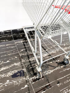 हाइपरमार्केट शॉपिंग हैंड पुश ट्रॉली धातु सुपरमार्केट ट्रॉली - Product Image 6