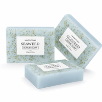 Savon exfoliant artisanal à l'algue marine avec extrait d'algue, sel marin, huile de coco, exfoliation douce, nettoyage en profondeur, visage et corps, OEM 100g