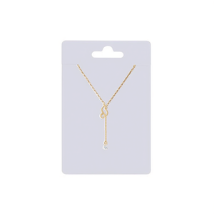 Collana Lunga in Acciaio Inossidabile con Piccolo Ciondolo in Zircone, Collane alla Moda con Perline - Product Image 1