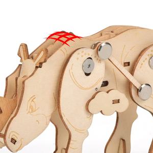 Puzzle 3D en bois DIY pour enfants, modèle animal 6 styles de puzzle artisanal en bois, ensemble de construction, <span class=keywords><strong>jouet</strong></span> éducatif - Product Image 5