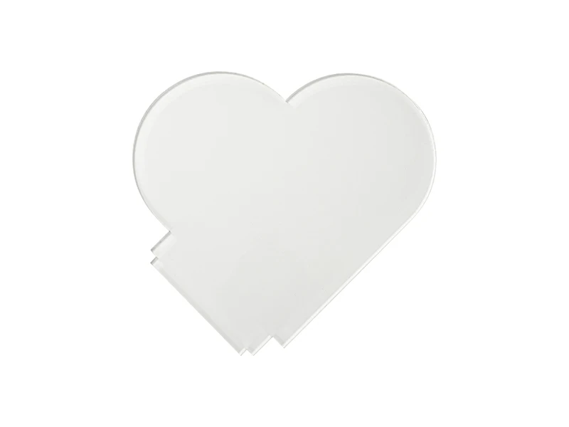 White Sublimated Heart Shape 14.5x14.5x0.4cm