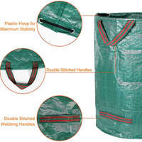 60L 120L 272L 500L Sacs de feuilles de pelouse 16 32 72 132 gallons Conteneur propre réutilisable PP PE Poubelle de jardinage Sac de déchets de jardin robuste