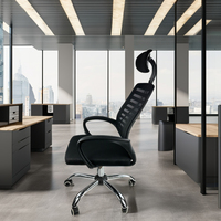 Chaise de bureau professionnelle avec accoudoirs en boucle, tissu maillé respirant, soutien lombaire, base 5 étoiles pour la maison et le bureau