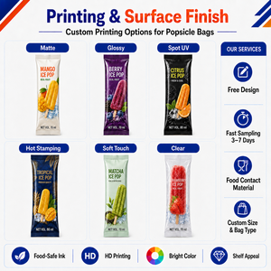 Bolsas para paletas de helado personalizadas, rollo de película transparente de PE, a prueba de fugas, laminadas, para helados de <span class=keywords><strong>vainilla</strong></span>, con sellado trasero, 50g - Product Image 4