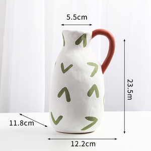 Ensemble de vases et de contenants à fleurs en céramique émaillée à <span class=keywords><strong>la</strong></span> main, style européen, luxe léger, couleur crème, motif brisé, grand format, pour lait ou fleurs - Product Image 6