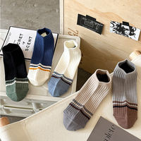 Chaussettes d'été en gros personnalisées pour hommes, coupe basse, courtes, en coton, color block, pour le sport et la course, type bateau
