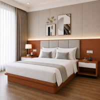 Ensemble complet de mobilier de chambre d'hôtel : lit, table de chevet, armoire, bureau pour hôtels africains 3-5 étoiles, MOQ 5 ensembles, usine OEM ODM