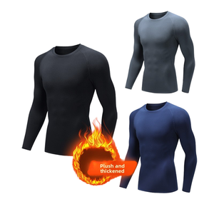 Lightweight Velvet Slim Fit Solid Basketball Football Training Sportswear <b>Compression</b> <b>Shirt</b> Premium Make Your Own Active Tops - Product Image 1