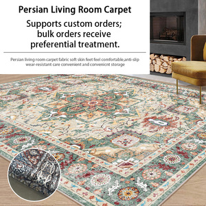 Tappeto Persiano per Soggiorno, Base Spessa Lavata, Tappeto in Finto Cashmere, Stile Bohémien Vintage - Product Image 5