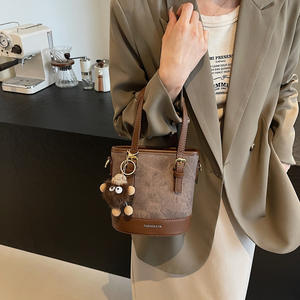 Sac à main seau pour femme, nouveau style, mignon, petit, fermeture éclair, matière PU, tendance, chic, pour étudiante - Product Image 3