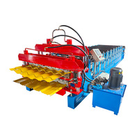 Machine de formage à froid automatique PLC pour tôles trapézoïdales ondulées à double couche, équipement de traitement de tôles de toiture métalliques