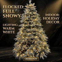 Schneebeflockter Künstlicher Weihnachtsbaum mit Warmweißer LED-Beleuchtung für Innenräume und Feiertagsdekoration