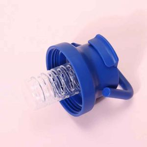 Stainless Steel Vacuum Tumbler Blue With Handle Minimalist Design For Travel 12-24 Hours Thermal Insulation - Product Image 6