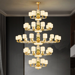 All Copper Jade Chandelier Led Round Multi Head Living Room Bedroom <b>Light</b> Zhongshan - Product Image 2
