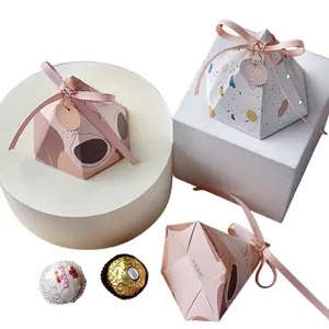 Chocolate Cone Pyramid Style Candy Box Packaging Small Paper Chocolate Boxes For Gifts Wedding Favors Baby Shower Party