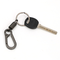 Porte-clés universel de grande taille en alliage de zinc métallique à ressort, crochet d'escalade, fermoir noir, porte-clés de voiture, accessoires de mousqueton à suspendre à la ceinture